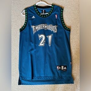 Vintage Retro Minnesota Timberwolves Kevin Garnett Jersey Teal